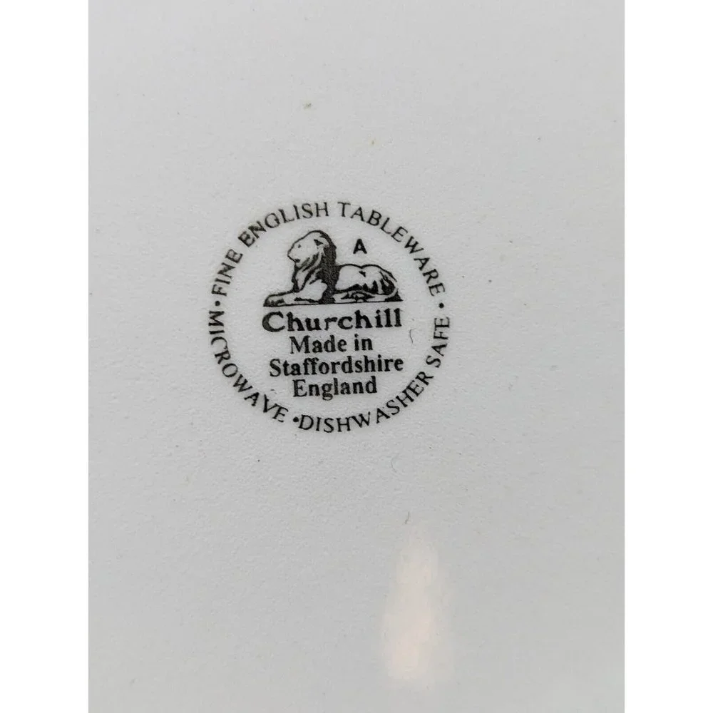 CHURCHILL Dinner Plates, Set Of 2,  10-1/4"  BLUE WILLOW STAFFORDSHIRE ENGLAND - Picture 5 of 6